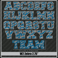 Zebra 2.75 Rhinestone Font W2