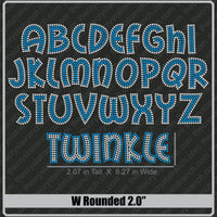 Rounded 2.0 Rhinestone Font W