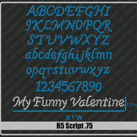 Script .75 Rhinestone Font R5