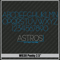 Punky 2.5 Rhinestone Font W630