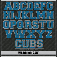Athletic 2.75 Rhinestone Font W7