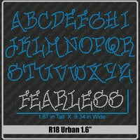 Urban 1.6 Rhinestone Font R18