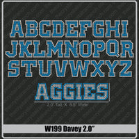 Davey 2.0 Rhinestone Font W199