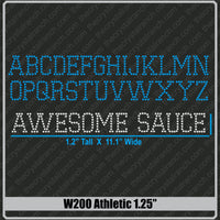 Athletic 1.25 Rhinestone Font W200