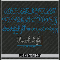 Script 2.5 Rhinestone Font W023