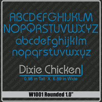 Rounded 1.0 Rhinestone Font W1001