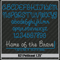 Petticoat 1.25 Rhinestone Font R21