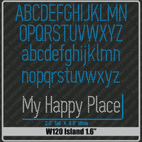 Island 1.6 Rhinestone Font W120