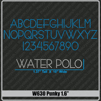 Punky 1.6 Rhinestone Font W630