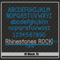 Block .75 Rhinestone Font R1