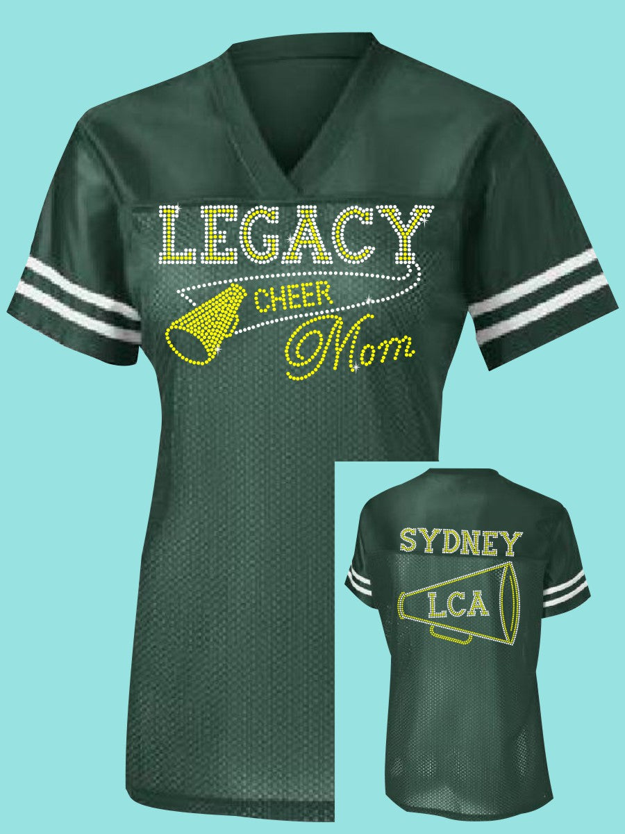Legacy Eagles Football and Cheer MOM Rhinestone Jersey
