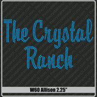 Allison 2.25 Rhinestone Font W60