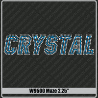 Maze 2.25 Rhinestone Font W9500