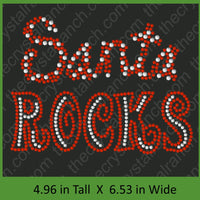 Santa Rocks Rhinestone Transfer H062