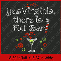 Yes Virginia, there is a full bar! Rhinestone Transfer H084