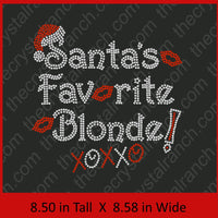 Santa's Favorite Blonde, Brunette or Redhead Rhinestone Transfer H090