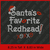Santa's Favorite Blonde, Brunette or Redhead Rhinestone Transfer H090