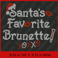 Santa's Favorite Blonde, Brunette or Redhead Rhinestone Transfer H090