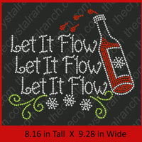 Let It Flow Wine Rhinestone Transfer H116