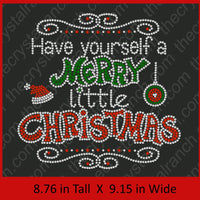 Merry Little Christmas Rhinestone Transfer H144