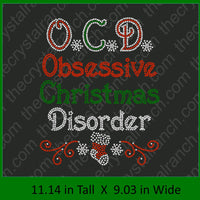 Obsessive Christmas Disorder Rhinestone Transfer H203