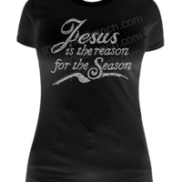 Jesus is the Reason for the Season Rhinestone Transfer H077