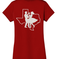 Let's Polka Short Sleeve Ladies Glitter V Neck Tee