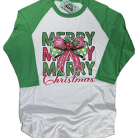 Merry Merry Merry Bow Tee HV196