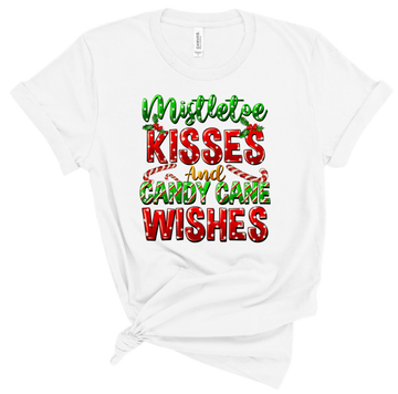 Mistletoe Kisses and Candy Cane Wishes Tee HV179