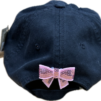 Pink Santa Patch on a Black Cap