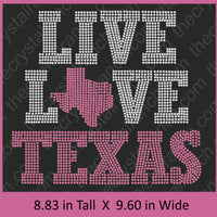Live Love Texas Rhinestone Transfer R100