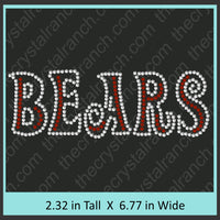 Bears Action Font Rhinestone Transfer T275