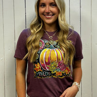 Floral Pumpkin Tee HTV093