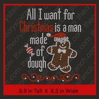 Man Made Of Dough Rhinestone Transfer H128