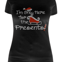 I'm Only Here For The Presents Rhinestone Transfer H115