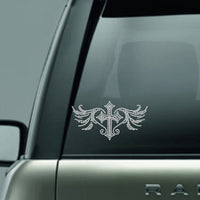 Cross with Wings Rhinestone Decal J008