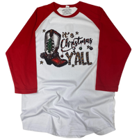 It's Christmas Y'all Raglan Tee HV132