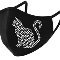 Cat Rhinestone Face Mask