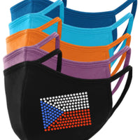 Czech Republic Flag Rhinestone Face Mask