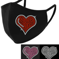 Heart Rhinestone Face Mask