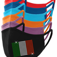 Italian Flag Rhinestone Face Mask