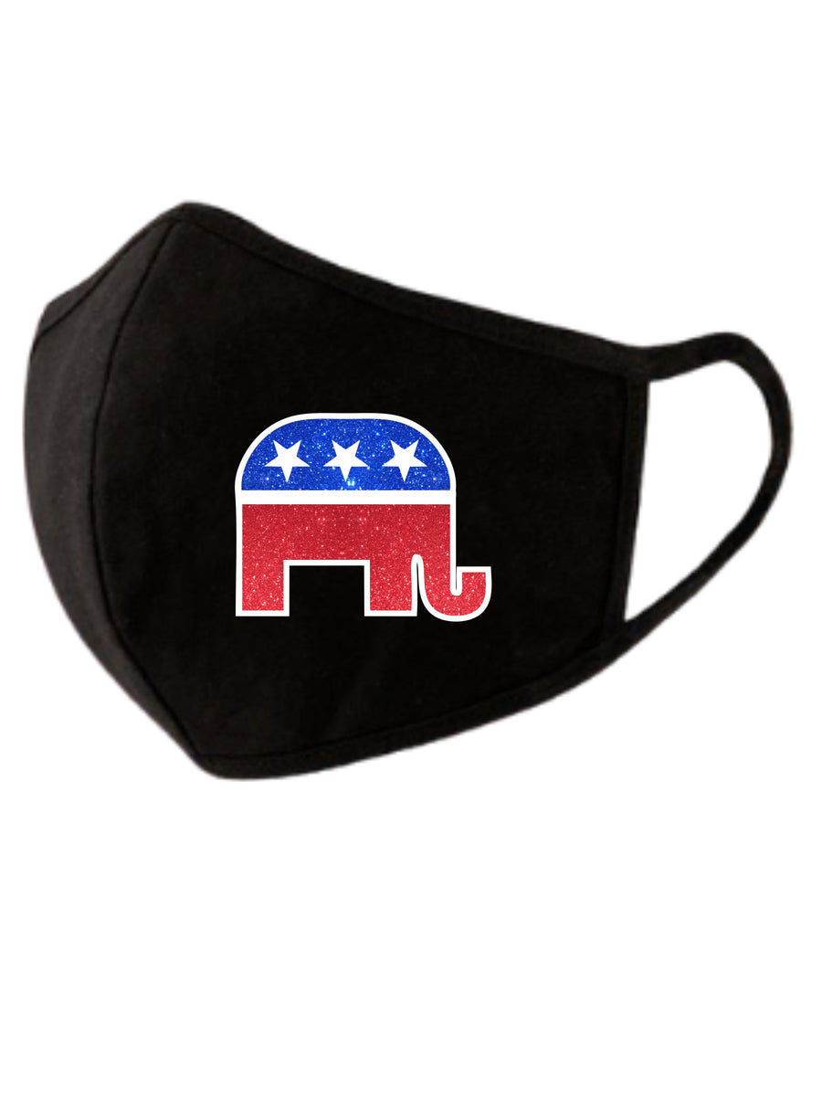 Republican Elephant Glitter Face Mask