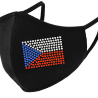 Czech Republic Flag Rhinestone Face Mask