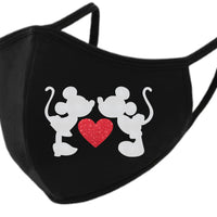 Mickey and Minnie Kissing Face Mask