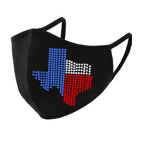 Texas Rhinestone Face Mask