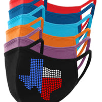 Texas Rhinestone Face Mask