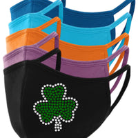 Shamrock Rhinestone Face Mask