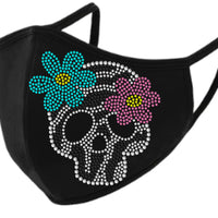 Sugar Skull Rhinestone Face Mask