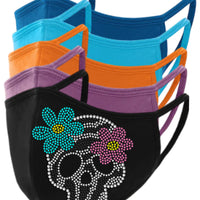 Sugar Skull Rhinestone Face Mask