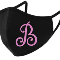 Swirly 1 Letter Monogram Face Mask